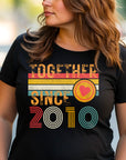 Custom Anniversary T-Shirt – Matching Couple Shirts – Since 2010 Gift for Husband and Wife – Wifey and Hubby Unisex Tee