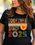 Together Since 2025 Shirt – Matching Couple T-Shirt with Heart, Anniversary Gift, New Relationship Shirt, Valentine's Day Gift