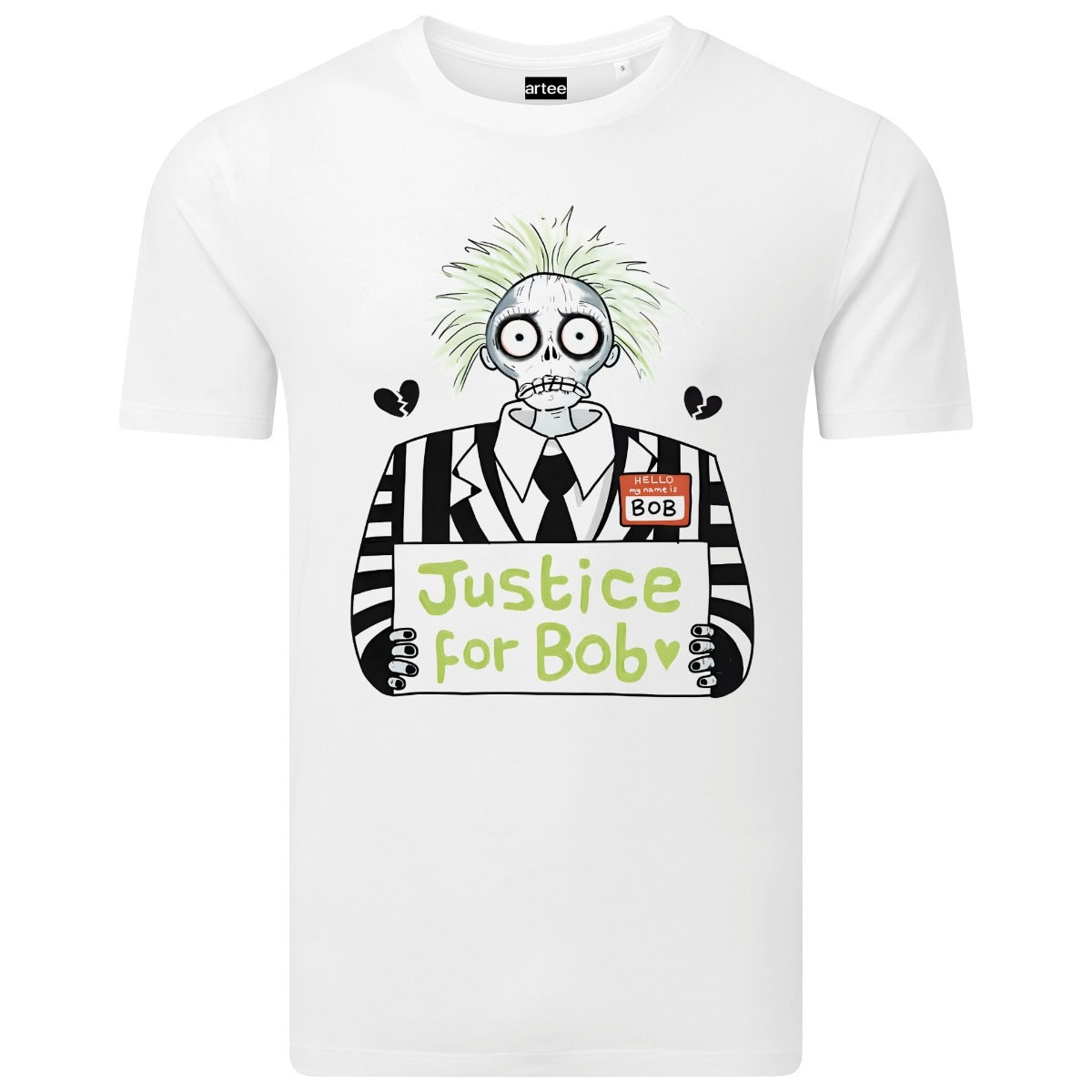 Beetlejuice – T-Shirt aus Bio-Baumwolle mit „Justice for Bob“-Grafik
