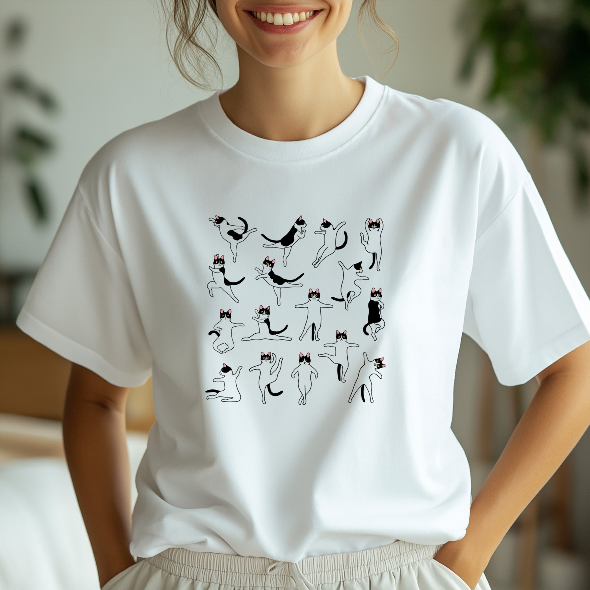 Cats Doodle Art Graphic T-Shirt