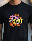Eat Sleep Quilt Repeat T-Shirt, Funny Quilting Shirt, Quilter Gift Tee, Eat Sleep Gym Repeat Shirt, Gym Slogan Tee, Gift for Gym Lover