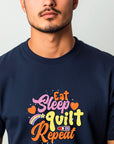 Eat Sleep Quilt Repeat T-Shirt, Funny Quilting Shirt, Quilter Gift Tee, Eat Sleep Gym Repeat Shirt, Gym Slogan Tee, Gift for Gym Lover