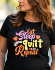 Eat Sleep Quilt Repeat T-Shirt, Funny Quilting Shirt, Quilter Gift Tee, Eat Sleep Gym Repeat Shirt, Gym Slogan Tee, Gift for Gym Lover