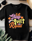 Eat Sleep Quilt Repeat T-Shirt, Funny Quilting Shirt, Quilter Gift Tee, Eat Sleep Gym Repeat Shirt, Gym Slogan Tee, Gift for Gym Lover