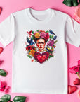 Valentine T-Shirt | Frida Kahlo Art Tee | Unique Gift for Her | Women's Cute Love Shirt for Valentine's Day