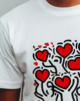 Keith Haring Clothing I Love Me | Colorful Keith Haring Print T-Shirt, Heart Art, Valentine T-Shirt, Unisex Fashion, Casual Style