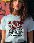 Keith Haring Clothing I Love Me | Colorful Keith Haring Print T-Shirt, Heart Art, Valentine T-Shirt, Unisex Fashion, Casual Style