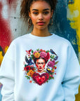 Frida Kahlo Art Sweatshirt | Unique Valentine Gift for Her | Women's Cute Love Sweatshirt for Valentine's Day