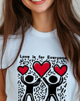Keith Haring Inspired T-Shirt - Love and Kiss Pop Art Tee, Perfect Valentine Gift
