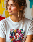 Valentine T-Shirt | Frida Kahlo Art Tee | Unique Gift for Her | Women's Cute Love Shirt for Valentine's Day