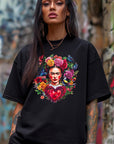 Valentine T-Shirt | Frida Kahlo Art Tee | Unique Gift for Her | Women's Cute Love Shirt for Valentine's Day
