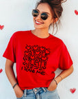 Keith Haring Clothing I Love Me | Colorful Keith Haring Print T-Shirt, Heart Art, Valentine T-Shirt, Unisex Fashion, Casual Style