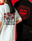 Keith Haring Clothing I Love Me | Colorful Keith Haring Print T-Shirt, Heart Art, Valentine T-Shirt, Unisex Fashion, Casual Style