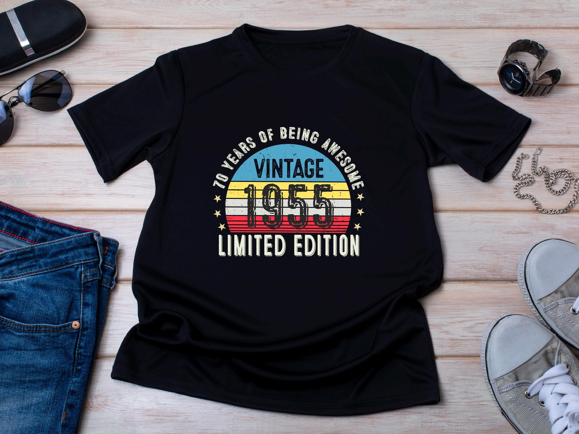 1955 70th Birthday T-Shirt | Funny 70th Gifts for Dad, Gifts for Him | Classic 70th T-Shirt for Men