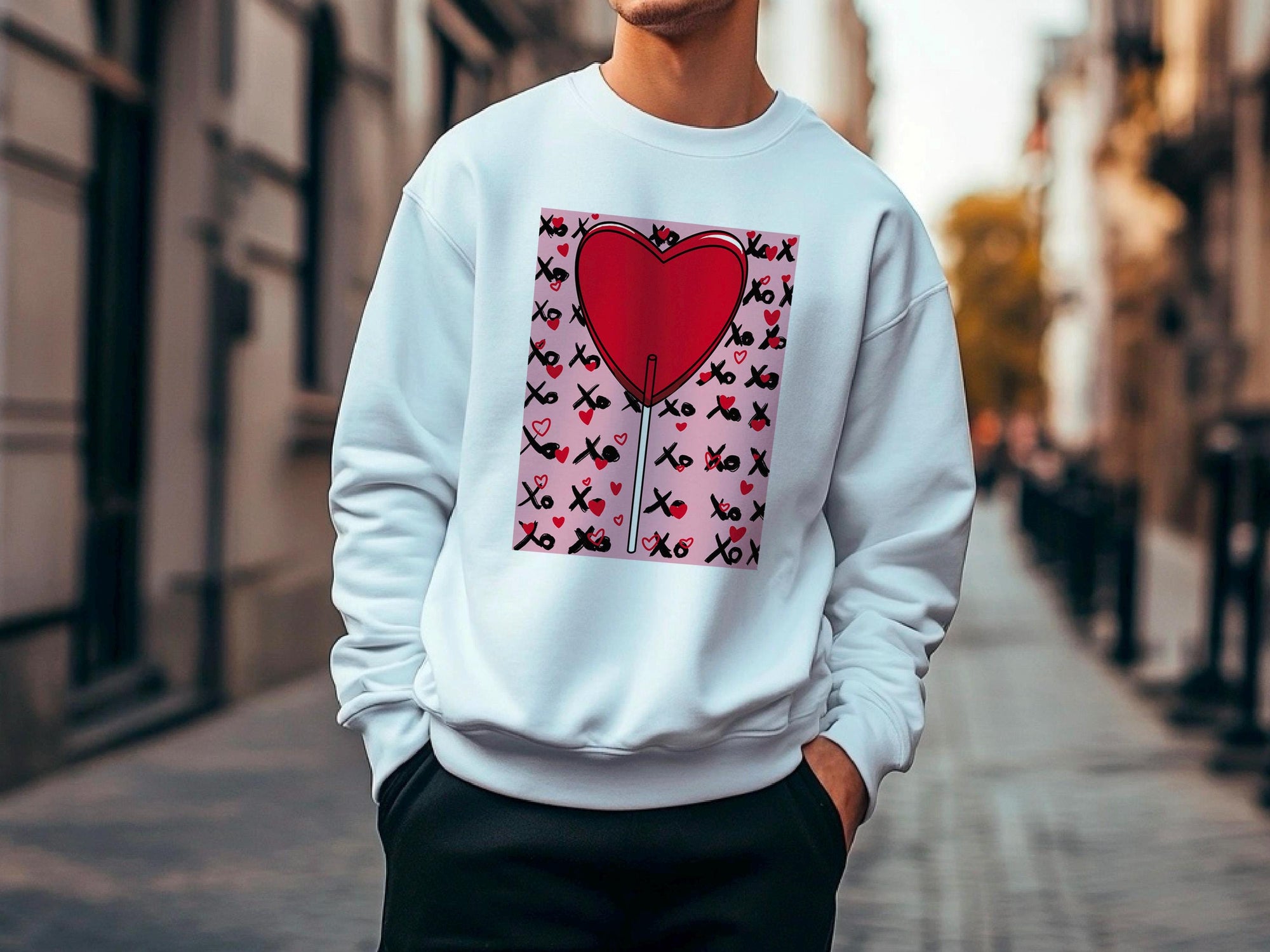 Candy Sweatshirt - Colorful Lollipop Design - Funny Candy Queen Gift for Her, Daughter, Sister, Girlfriend - Sucker for You