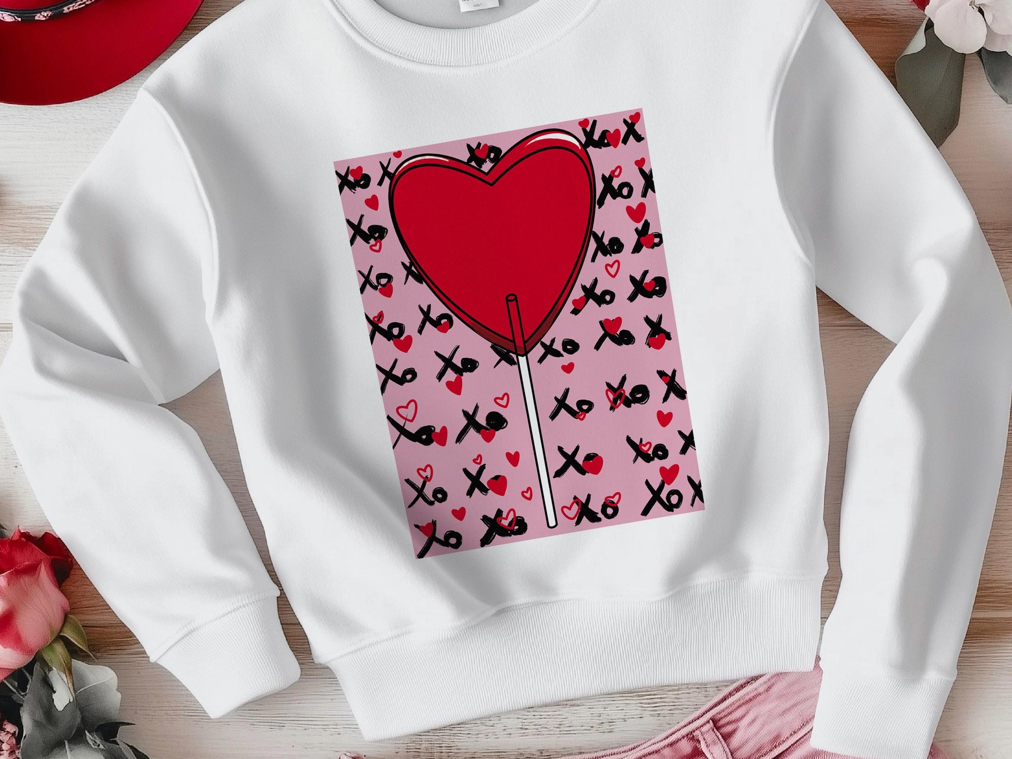 Candy Sweatshirt - Colorful Lollipop Design - Funny Candy Queen Gift for Her, Daughter, Sister, Girlfriend - Sucker for You