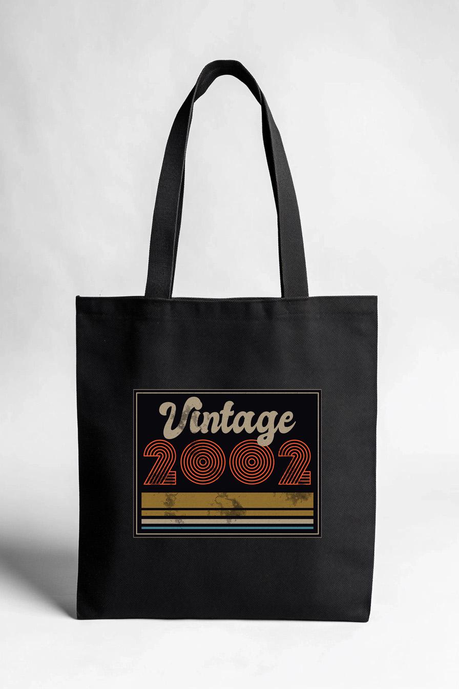 Vintage 2002 Tote Bag | Retro Style Canvas Bag | Aesthetic 2000s Design | Durable & Stylish