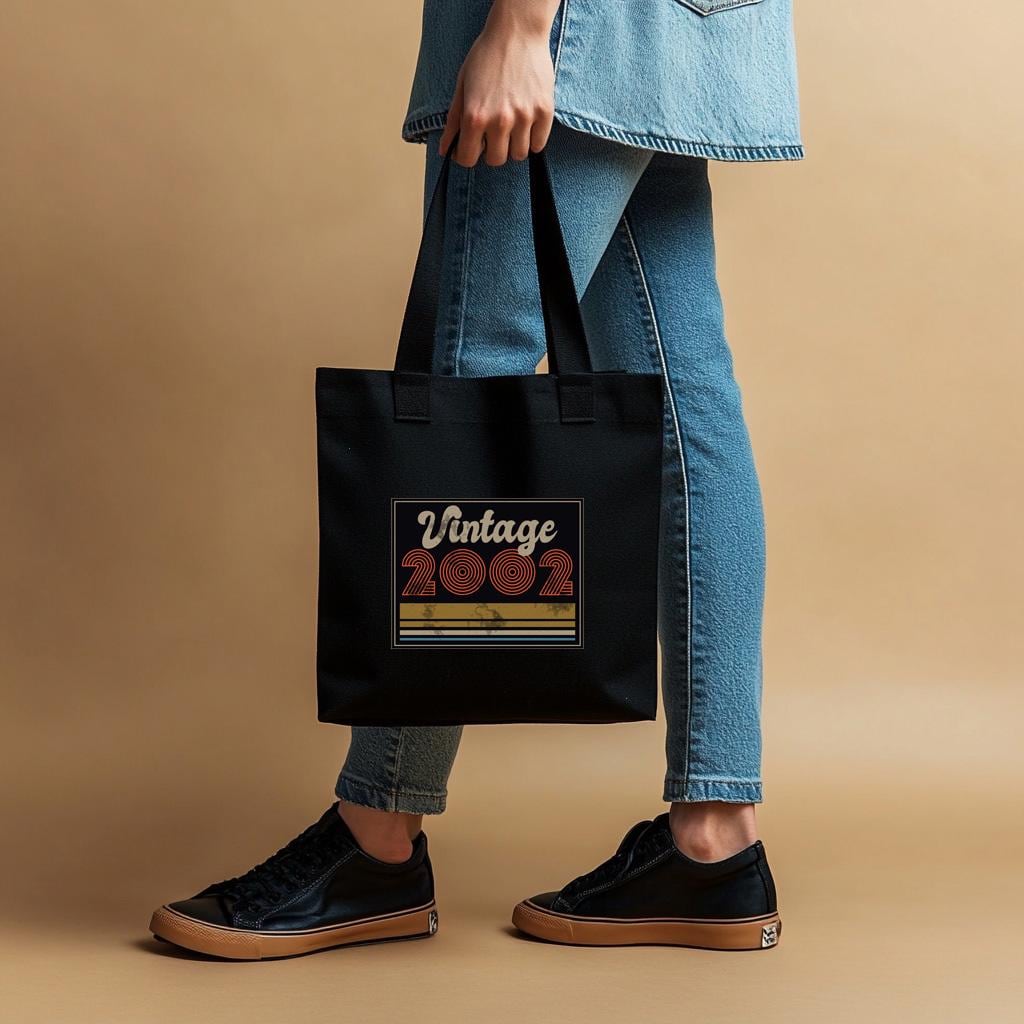 Vintage 2002 Tote Bag | Retro Style Canvas Bag | Aesthetic 2000s Design | Durable & Stylish