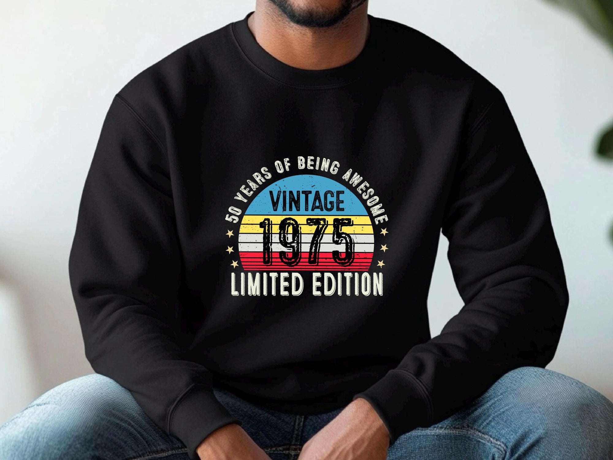 1975 50th Birthday Sweatshirt | Funny 50th Gifts for Dad, Gifts for Him | Cozy 50th Sweatshirt for Men