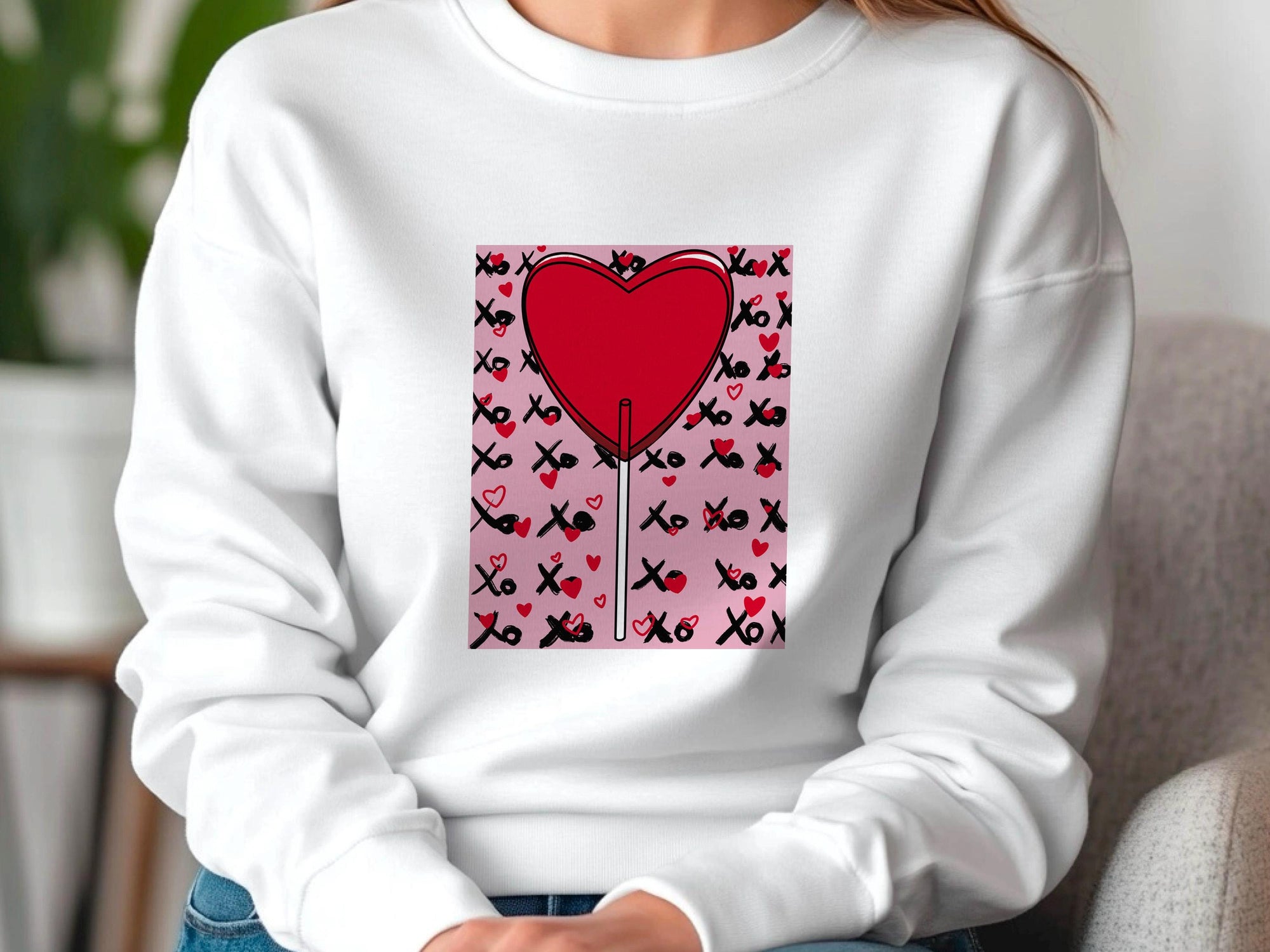 Candy Sweatshirt - Colorful Lollipop Design - Funny Candy Queen Gift for Her, Daughter, Sister, Girlfriend - Sucker for You