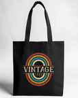 Vintage Tote Bag | Retro Fashion Canvas Bag | Rainbow Print Bag | Stylish & Durable