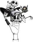 Tim Burton Finger Puppets Graphic Organic Cotton T-Shirt