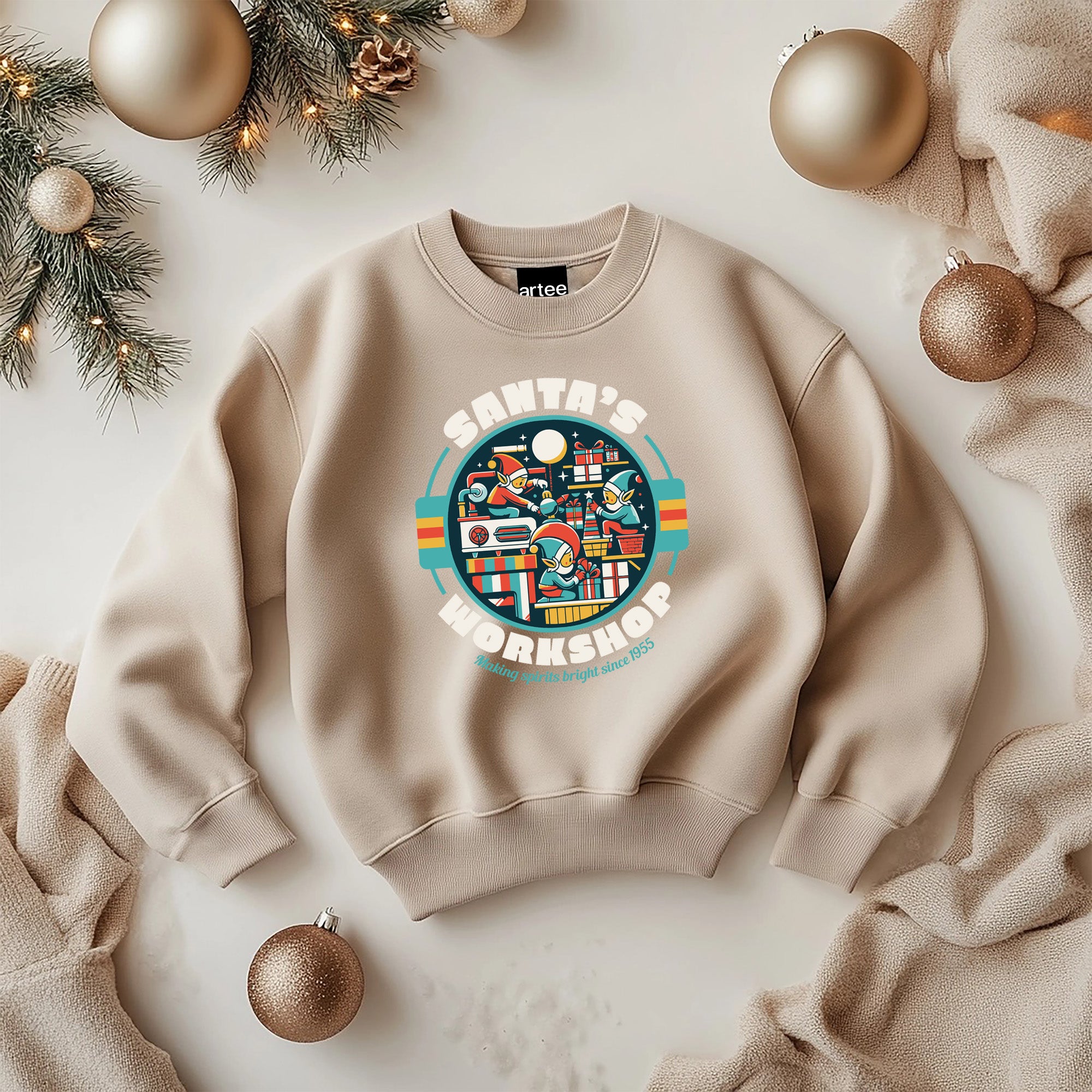 Trendy Santa's Workshop Desert Sand Christmas Sweatshirt