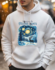 Weißer Kapuzenpullover „Sternennacht“ von Van Gogh – Weihnachtsedition