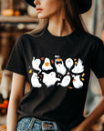 Cute Halloween Ghosts Graphic Organic Cotton T-Shirt