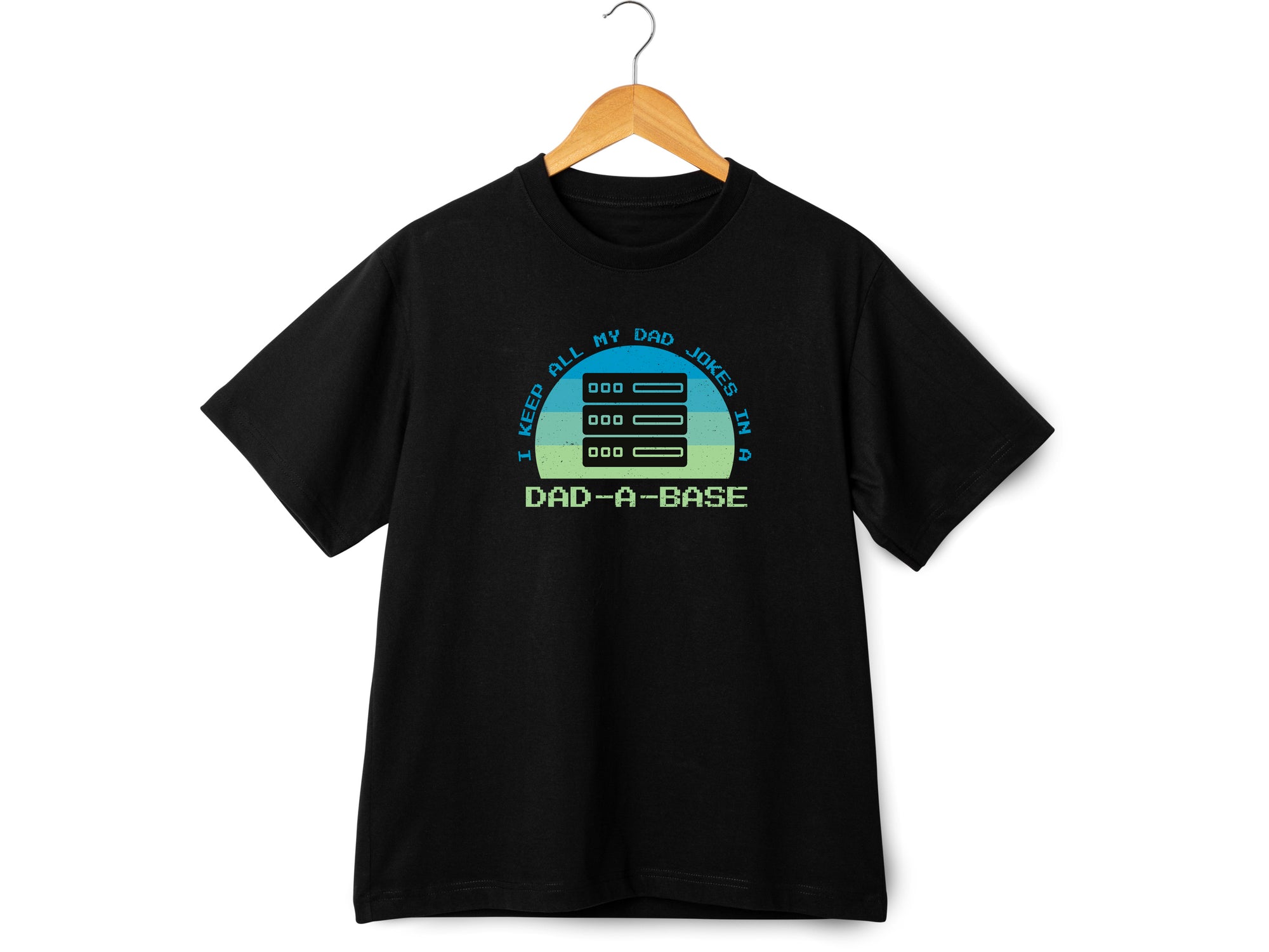 Dad-A-Base Dad Jokes T-Shirt – Funny Fathers Day Gift – Geek Dad Tee – Programmer Dad Shirt – Dad Joke Database Shirt – Gift for Him
