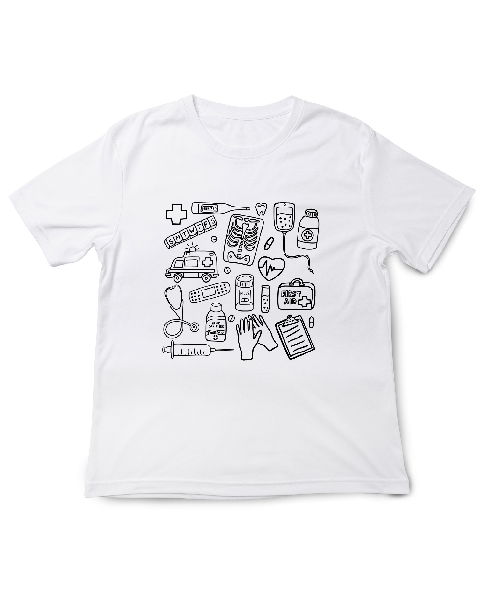 Medical Doodle T-Shirt | Unique Nurse Shirt | Nursing Student Gift &amp; Medical School Apparel