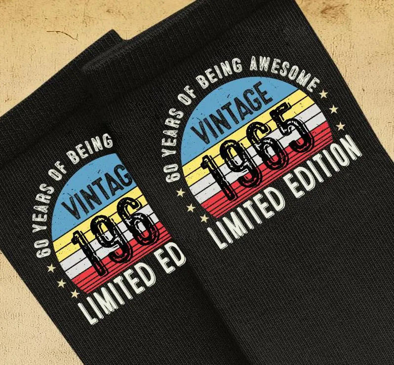 Socks 60th Birthday Gifts For Men Or Women Awesome Since 1965 60 Years Old