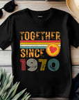 55th Anniversary Couple Shirt, Together Since 1970 Tee, Matching Husband Wife Gift, Est. 1970 Love Rings T-Shirt