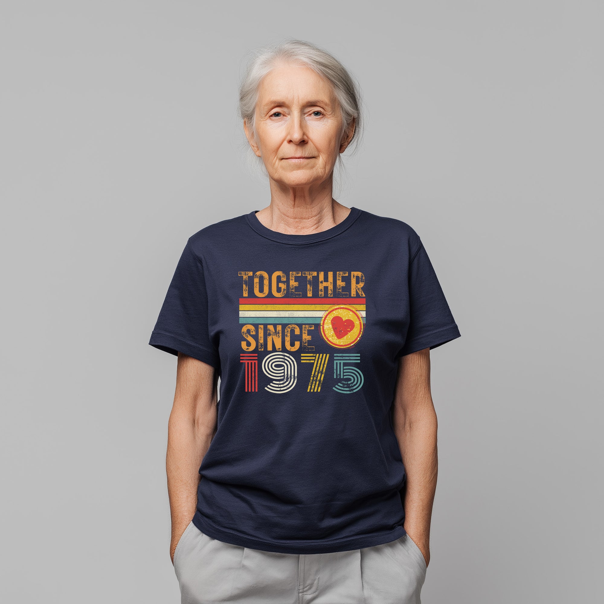 50th Anniversary Shirt for Couple, Together Since 1975 Tee, Husband and Wife Matching Shirt, Est. 1975 Love Gift, Golden Anniversary T-Shirt