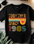 Anniversary Shirt for Couple Est. 1985, Matching Wifey & Hubby Tees, Custom Husband and Wife Gift, 40th Anniversary T-Shirt
