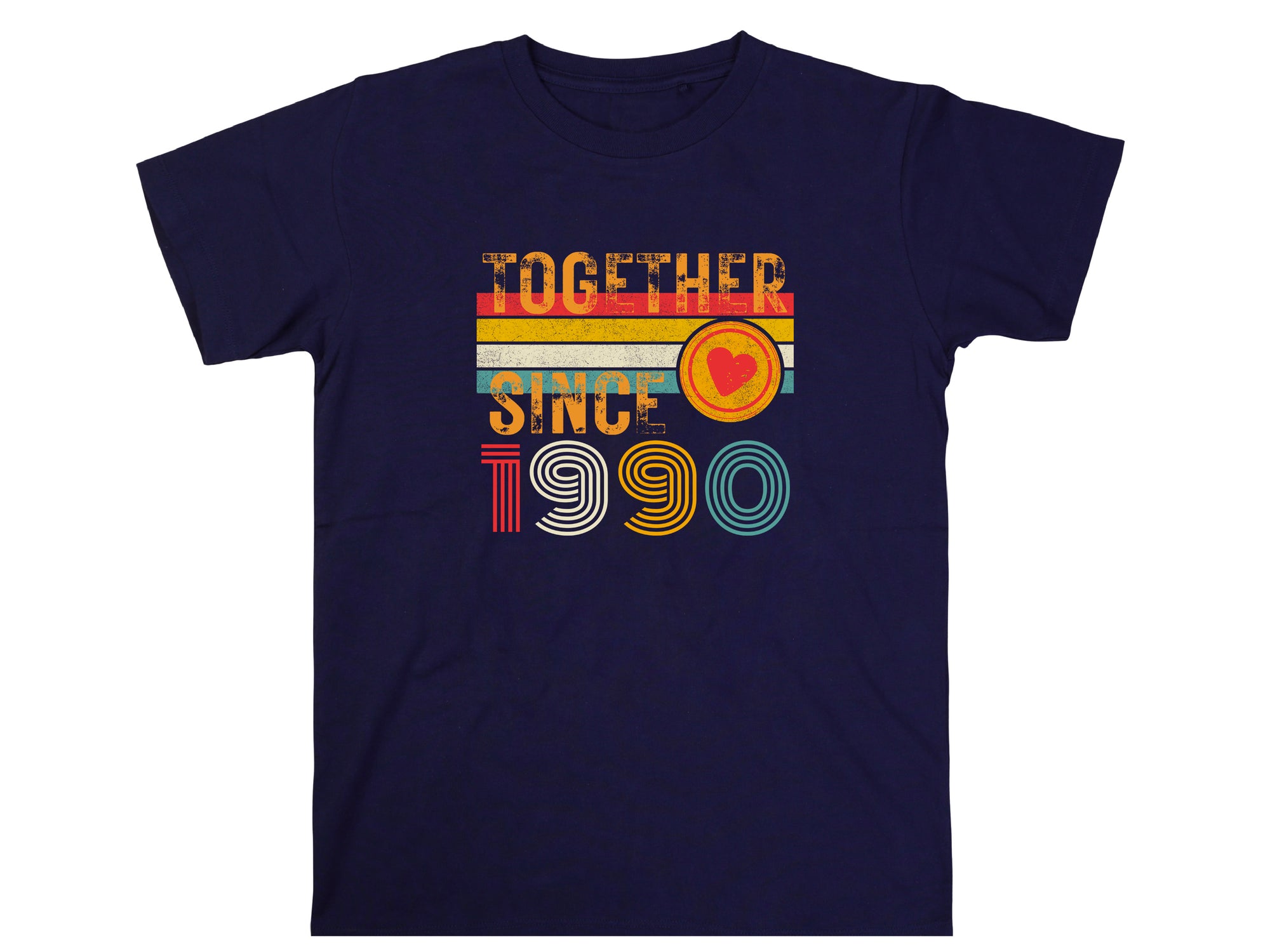 35th Anniversary Shirt, Est. 1990 Matching Couple Tees, Wifey &amp; Hubby Gift, Married Since 1990 Custom Husband and Wife T-Shirt