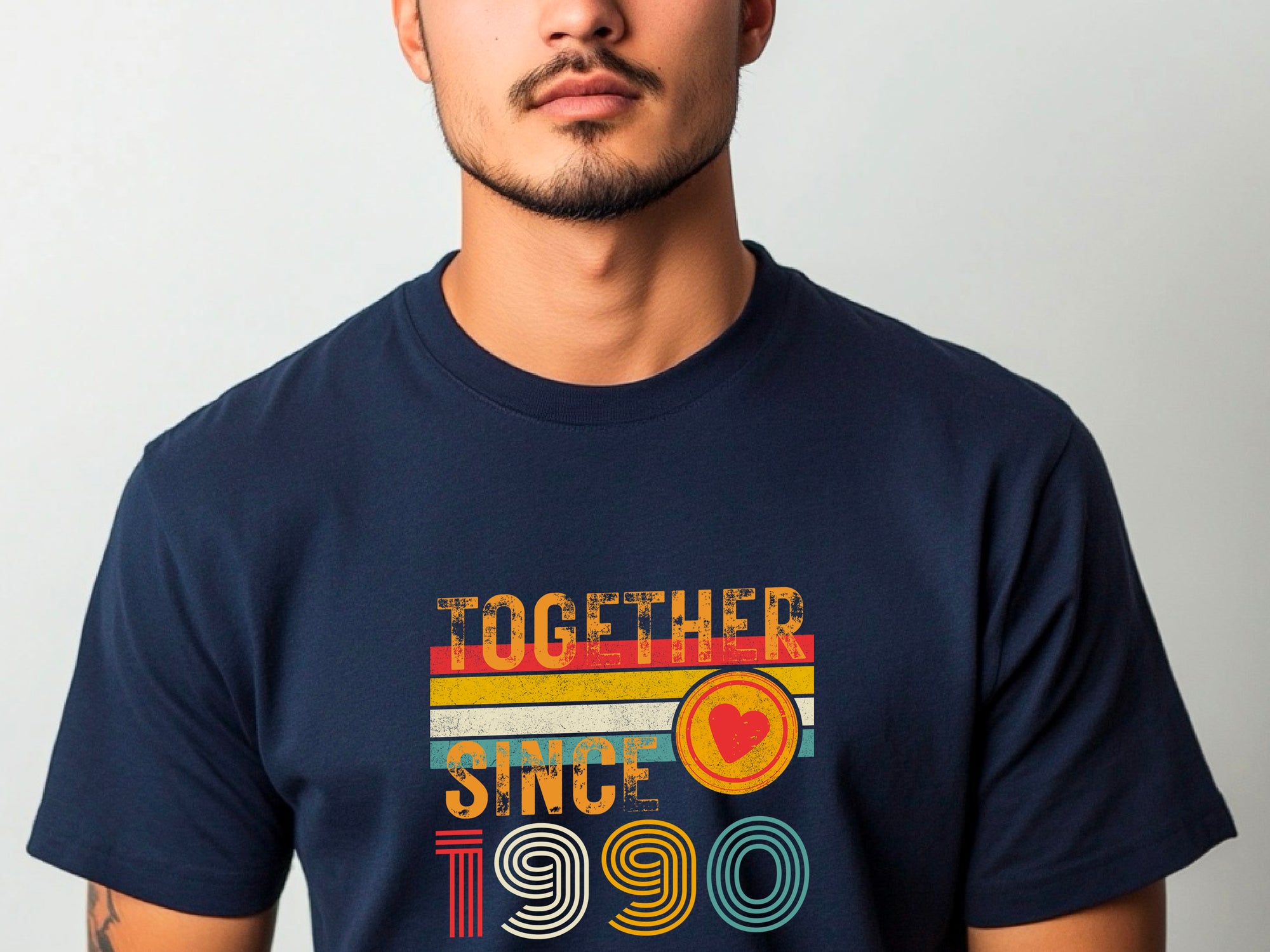 35th Anniversary Shirt, Est. 1990 Matching Couple Tees, Wifey &amp; Hubby Gift, Married Since 1990 Custom Husband and Wife T-Shirt