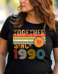 35th Anniversary Shirt, Est. 1990 Matching Couple Tees, Wifey & Hubby Gift, Married Since 1990 Custom Husband and Wife T-Shirt