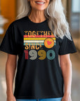 35th Anniversary Shirt, Est. 1990 Matching Couple Tees, Wifey & Hubby Gift, Married Since 1990 Custom Husband and Wife T-Shirt