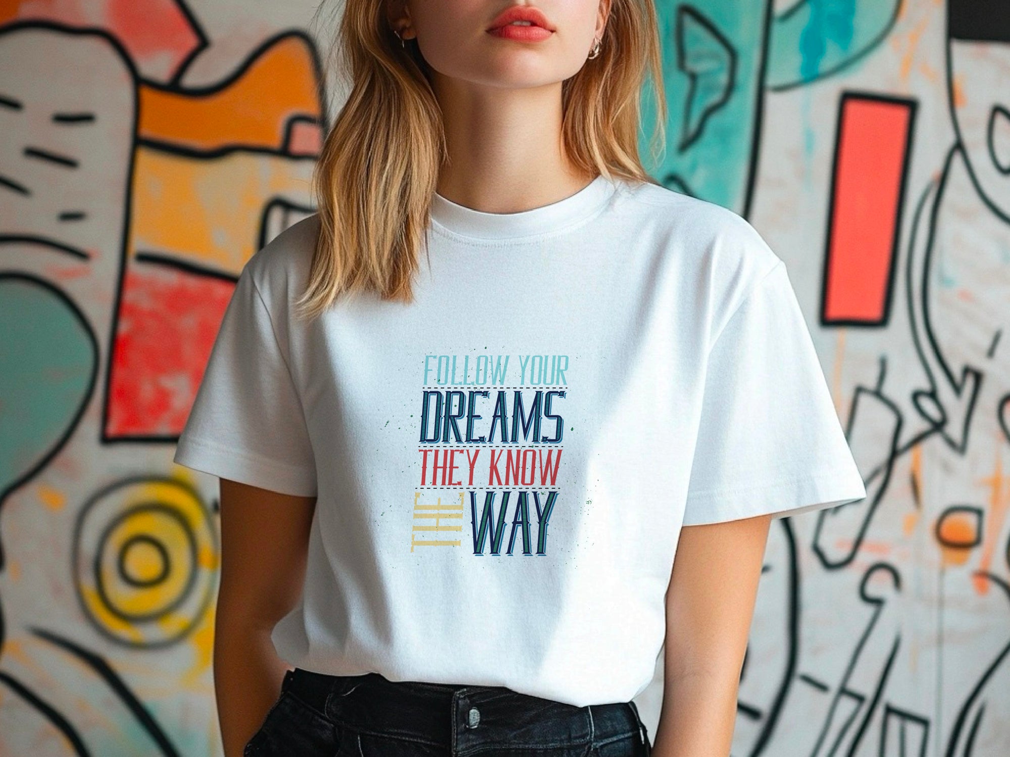 Follow Your Dreams T-Shirt – Vintage Inspirational Shirt – Positive Quote Tee – Uplifting Message – Motivational Gift T-Shirt