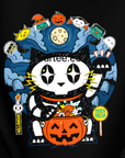 T-Shirt aus Bio-Baumwolle mit Halloween-Glückskatzen-Grafik