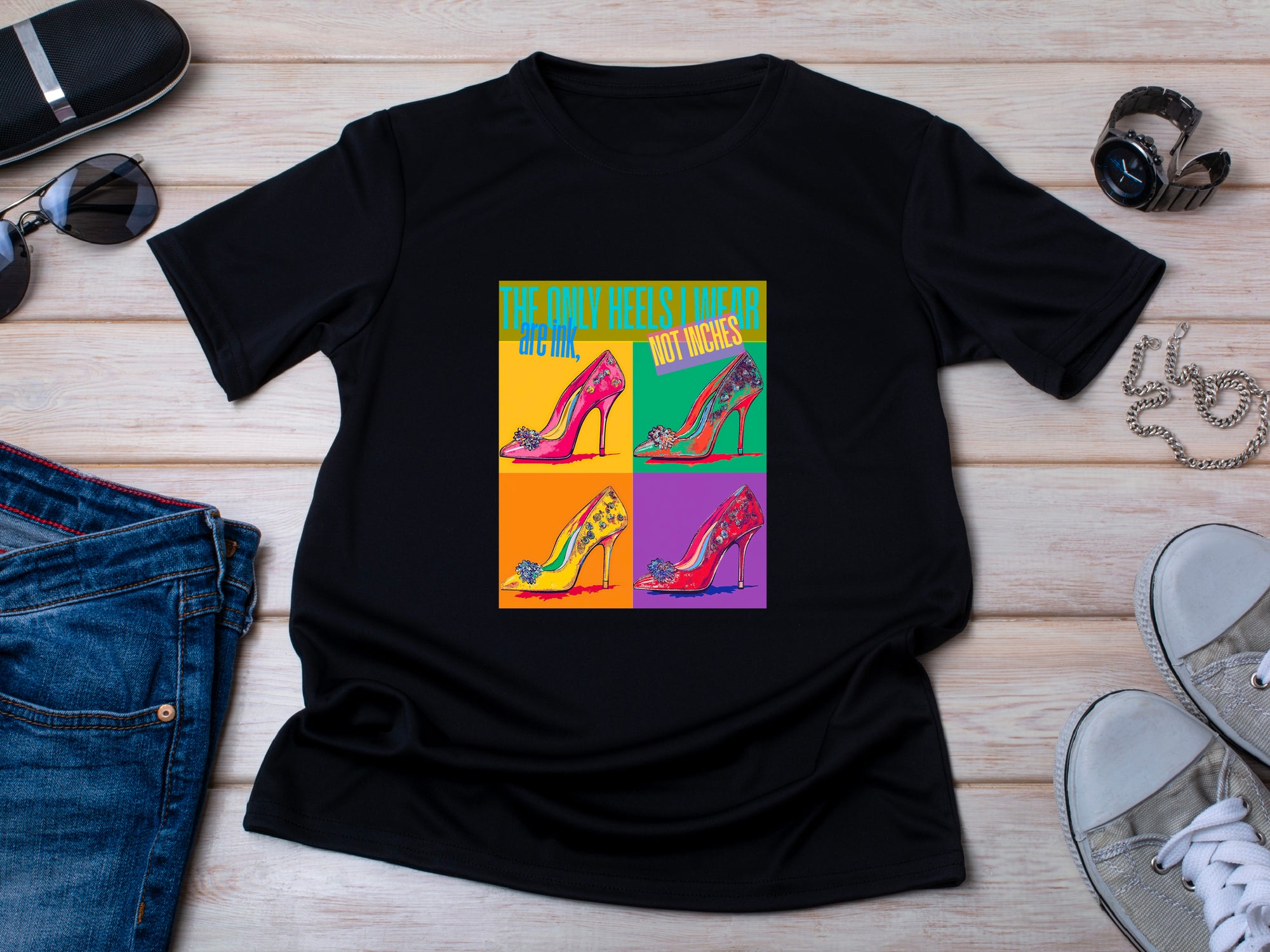 Fashion High Heels Print T-shirt, Fashion Design T-shirt, High Heels Lovers T-shirt, Womens T-shirt, T-shirt Design, Ultra Cotton T-shirt