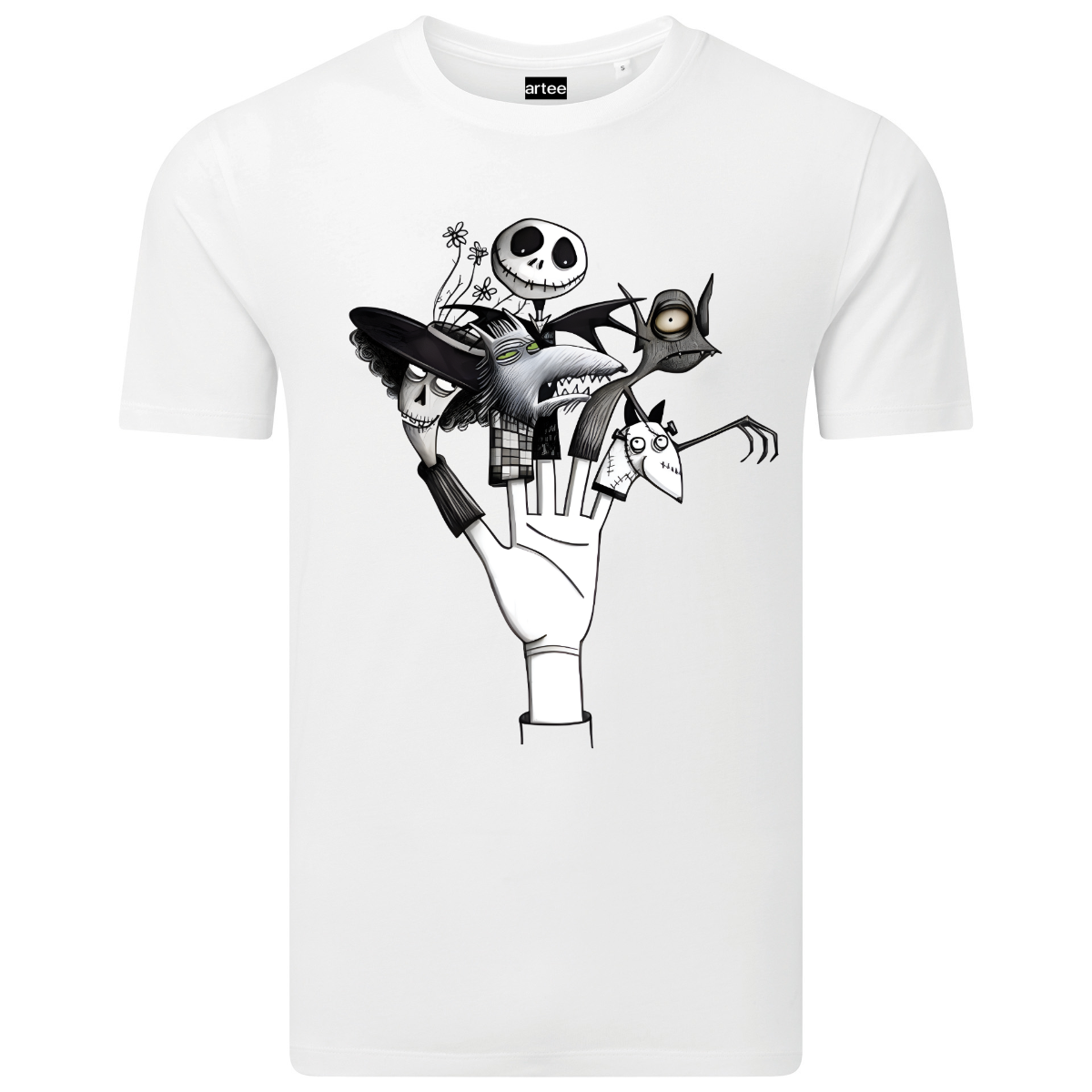 Tim Burton T-Shirt aus Bio-Baumwolle mit Fingerpuppen-Grafik